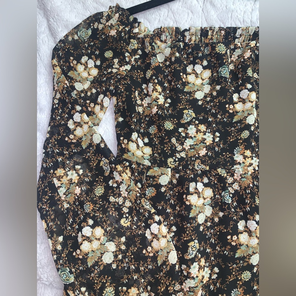 S black floral mini dress